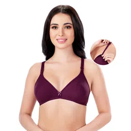 Bella Mama Maternity Non Wired Nursing Bra - Wine-picture-17