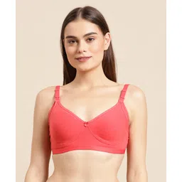 Bella Mama Moulded Cotton Lycra Bra - Coral image 1