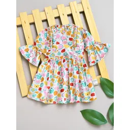 Bella Moda Floral Print Bell Sleeve Fit & Flare Dress-picture-24