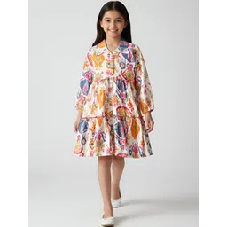 Bella Moda Floral Print Puff Sleeve Fit & Flare Dress-picture-33