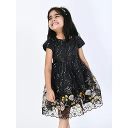 Bella Moda Girls Floral Print Fit & Flare Midi Dress-picture-30