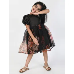Bella Moda Girls lack Floral Fit and Flare Dress-picture-48