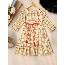 Bella Moda Girls Printed Cotton Fit & Flare Dress-picture-44