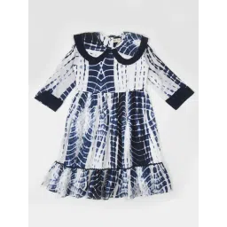 Bella Moda Kids Blue & White Printed Full Sleeves Fit & Flare Dress-picture-32