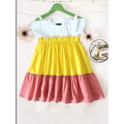 Bella Moda Kids Multicolor Color Block Dress-picture-21