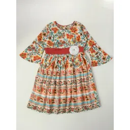 Bella Moda Kids Multicolor Floral Print Fit & Flare Dress-picture-45