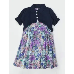 Bella Moda Kids Multicolor Floral Print Fit & Flare Dress with Jacket-picture-46