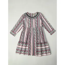 Bella Moda Kids Multicolor Floral Print Full Sleeves Fit & Flare Dress-picture-29