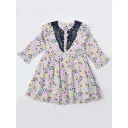 Bella Moda Kids Multicolor Floral Print Full Sleeves Fit & Flare Dress-picture-11
