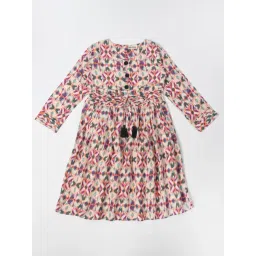 Bella Moda Kids Multicolor Printed Full Sleeves Fit & Flare Dress-picture-34