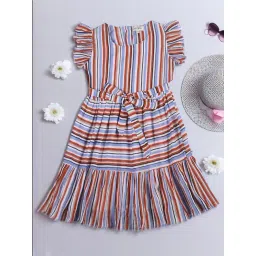 Bella Moda Kids Multicolor Striped Fit & Flare Dress-picture-19