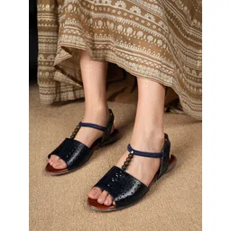 Bella Rosa Women Textured Party Open Toe Flats-picture-25