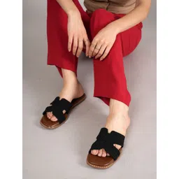 Bella Rosa Women Woven Design Slip-On Open Toe Flats-picture-28