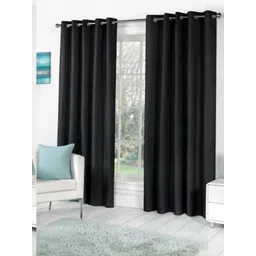 BELLA TRUE Black 4 Pieces Wrinkle Free Long Door Curtains-image-10