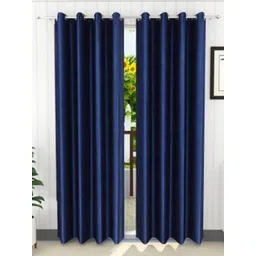 BELLA TRUE Blue 2 Pieces Long Door Curtains image 1