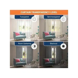 BELLA TRUE Blue 2 Pieces Long Door Curtains image 3