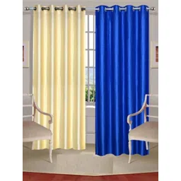 BELLA TRUE Blue & Cream 2 Pieces Black Out Window Curtains-picture-15
