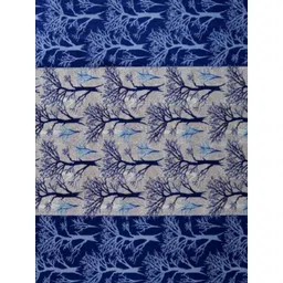 BELLA TRUE Blue & Cream 2 Pieces Floral Printed Long Door Curtains image 2