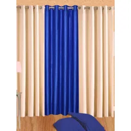 BELLA TRUE Blue & Cream 3 Pieces Black Out Window Curtains-picture-38