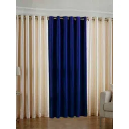 BELLA TRUE Blue & Cream-Coloured 3 Pieces Window Curtains-picture-24