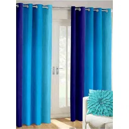 BELLA TRUE Blue & Turquoise Blue 2 Pieces Ombre Long Door Curtains-picture-25