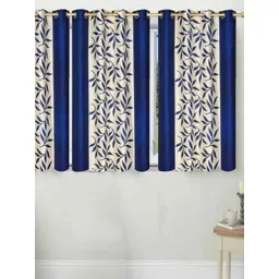 BELLA TRUE Blue & White 3 Pieces Floral Ripple Fold Window Curtains-picture-16