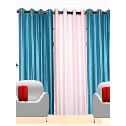 BELLA TRUE Blue & White 3 Pieces Room Darkening Ripple Fold Window Curtains-picture-13