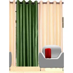 BELLA TRUE Green & Cream 3 Pieces Black Out Window Curtains-picture-20