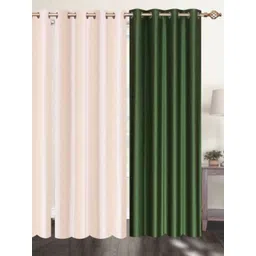 BELLA TRUE Green & Cream 4 Pieces Black Out Window Curtains-picture-12