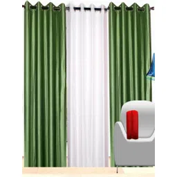 BELLA TRUE Green & White 3 Pieces Ripple Fold Window Curtains-picture-25