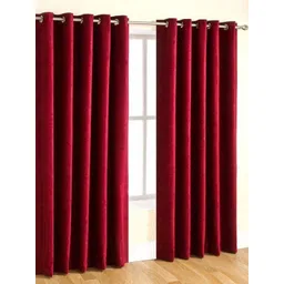 BELLA TRUE Maroon 2 Pieces Ripple Fold Window Curtains-picture-19
