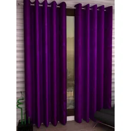 BELLA TRUE Purple 2 Pieces Ripple Fold Long Door Curtains-picture-22