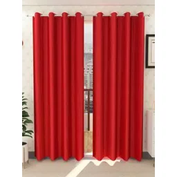 BELLA TRUE Red 2 Pieces Long Door Curtains-picture-35