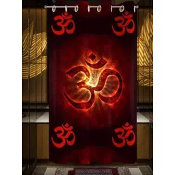 BELLA TRUE Red & Brown Ethnic Motifs Ripple Fold Window Curtain-picture-35