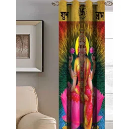 BELLA TRUE Red & Pink Ethnic Motifs Black Out Door Curtain-picture-15