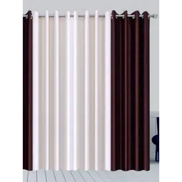 BELLA TRUE White & Brown 4 Pieces Door Curtains-picture-14