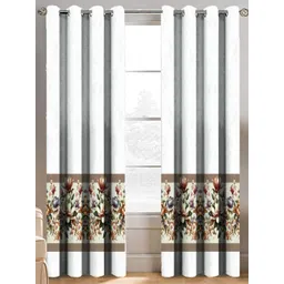 BELLA TRUE White & Green 2 Pieces Floral Printed Door Curtains-picture-37