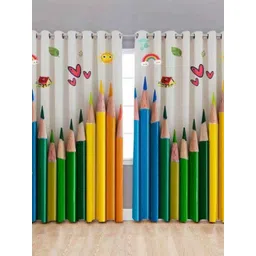 BELLA TRUE White & Green Abstract Printed 2 Pieces Door Curtains-picture-39