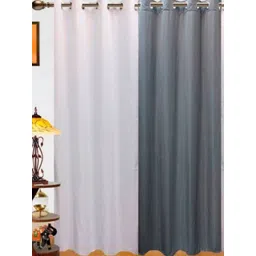 BELLA TRUE White & Grey 2 Pieces Window Curtains-picture-21