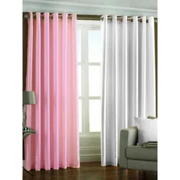 BELLA TRUE White & Pink 2 Pieces Door Curtains-picture-16