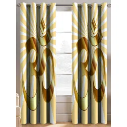 BELLA TRUE Yellow & White Ethnic Motifs Long Door Curtains-picture-10