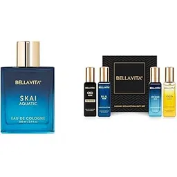 Bella Vita Luxury Skai Aquatic Unisex Eau De Cologne Collection Eau De Parfum 4 X 20Ml For Men With Oud Gold Ocean B.L.U & Ceo Man Liquid Perfume,Assorted-picture-32