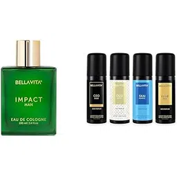Bella Vita Luxury IMPACT MAN Eau De Cologne Unisex Body Parfum Spray Deo Travel Pack Of 4 X 50Ml With Lemon Blackcurrant Lavender & Bergamot No Gas Long Lasting Fragrance Deodorant-picture-38