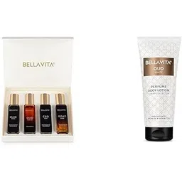 Bella Vita Luxury Man 4 x 20 ml with KLUB OUD CEO G.O.A.T Woody Citrusy OUD WHITE Perfume Body Lotion for Nourishing Hydrating Soft SuppleHealthy Skin with Argan Oil and Shea Butter 200 Ml image 1