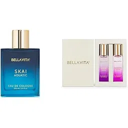 Bella Vita Luxury Skai Aquatic Unisex Eau De Cologne Date & Senorita Woman Perfume Combo with Jasmine Vanilla Lotus & Musk EDP Fragrance Scent Pack of 2 20 ml Each-picture-31