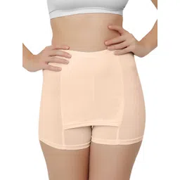 Bella Voste High Rise Front Double Layer Stretchable Boy Shorts PT-2346-Beige-M-picture-24