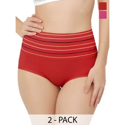 Bella Voste Pack Of 2 Striped High Waist Tucker Tummy Shapewear-picture-13