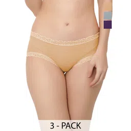 Bella Voste Pack Of 3 Self-Designed Hipster Briefs PT-503-Beige-Grey-Purple-M-picture-20