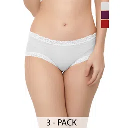 Bella Voste Pack Of 3 Self-Designed Hipster BriefsPT-503-Red-White-Wine-M-picture-13