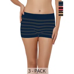 Bella Voste Pack Of 3 Striped Boy Shorts Briefs-picture-37